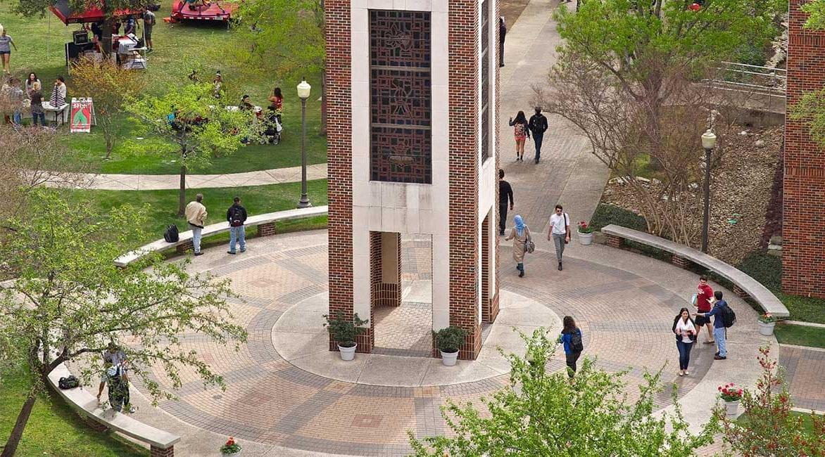 People gathered around the Clock Tower